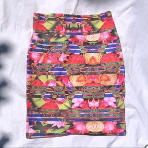 Bright floral Lularoe Cassie pencil skirt Sz 18
